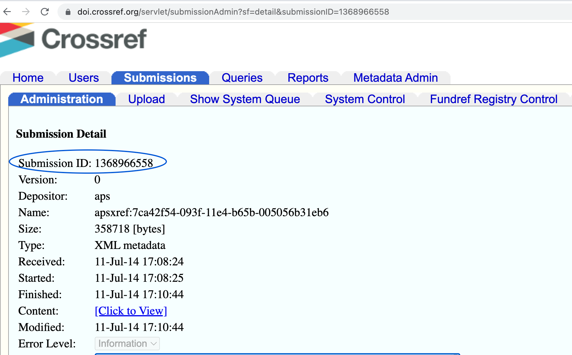 notification callback submission example